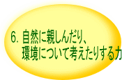 ６．自然に親しんだり、環境について考えたりする力